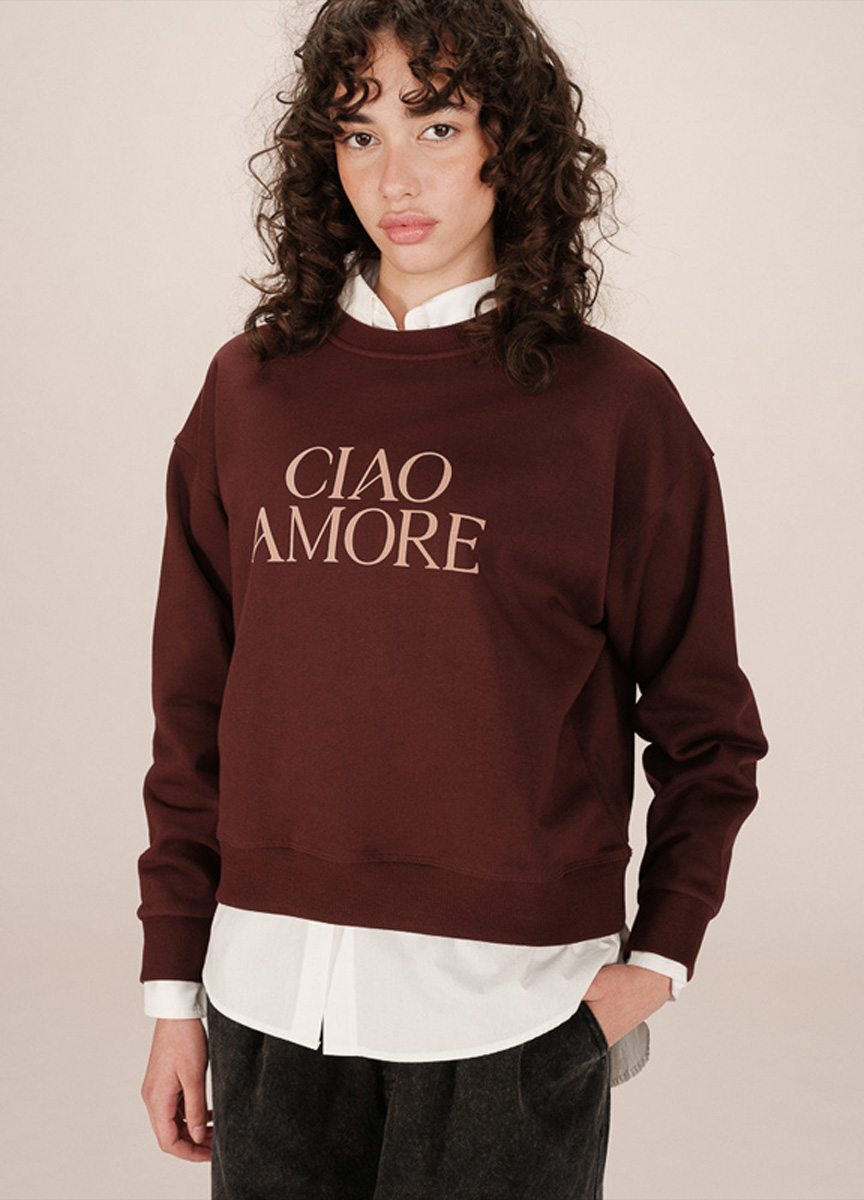 天鵝絨字母衛衣